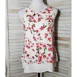 Willi Smith Floral Double Layer Swing Tank Cami